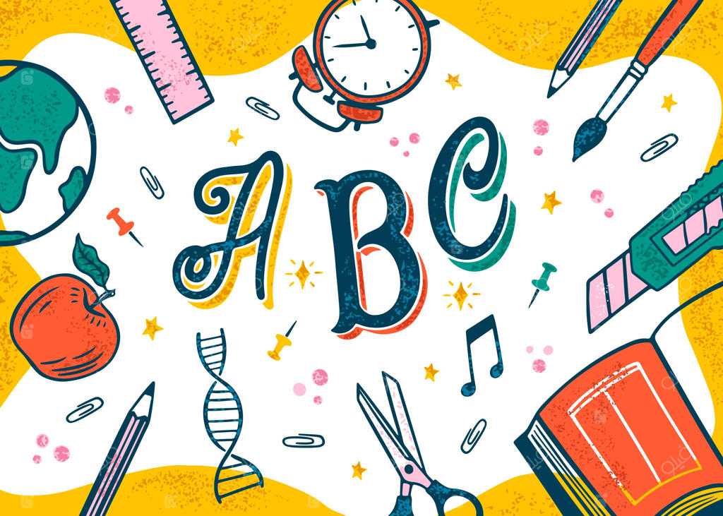 پس‌زمینه طرح دستی حروف الفبا