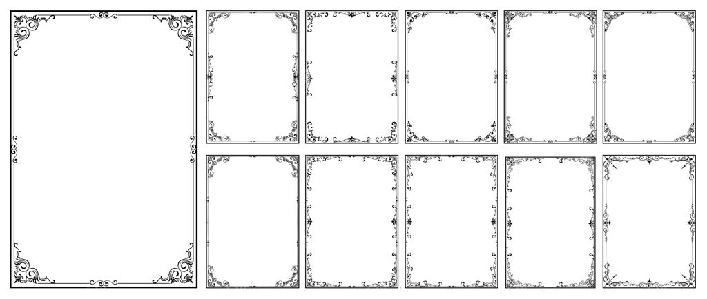 مجموعه وکتور قاب و حاشیه‌های تزئینی قدیمی