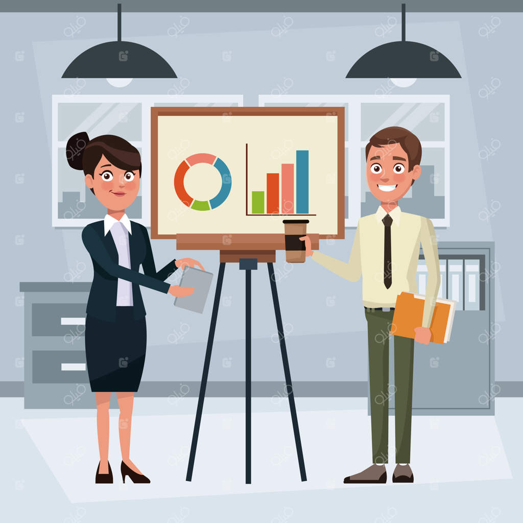 کارمندان درون دفتر کار