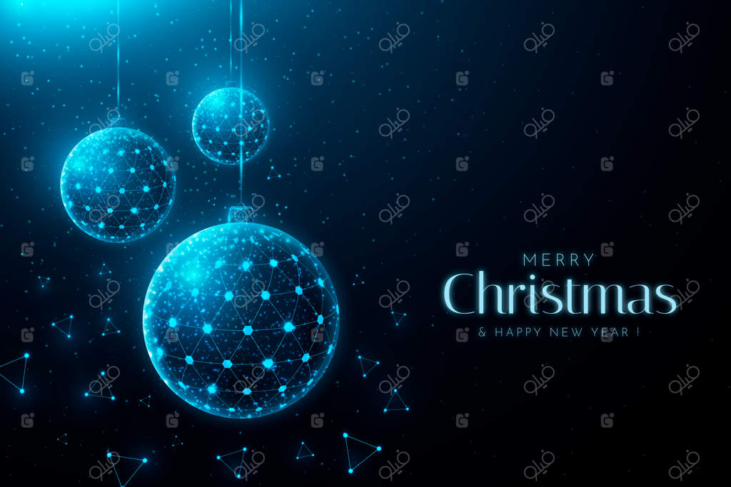 پس‌زمینه تکنولوژی کریسمس با طیف رنگی