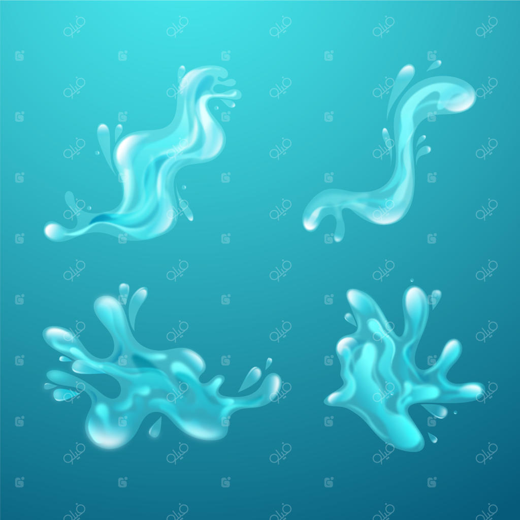 مجموعه‌ای از تصاویر واقع‌گرایانه پاشش آب