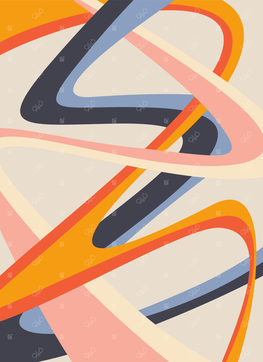 خطوط متقاطع رنگارنگ و انتزاعی برای پوستر یا تصویر پس‌زمینه وکتور