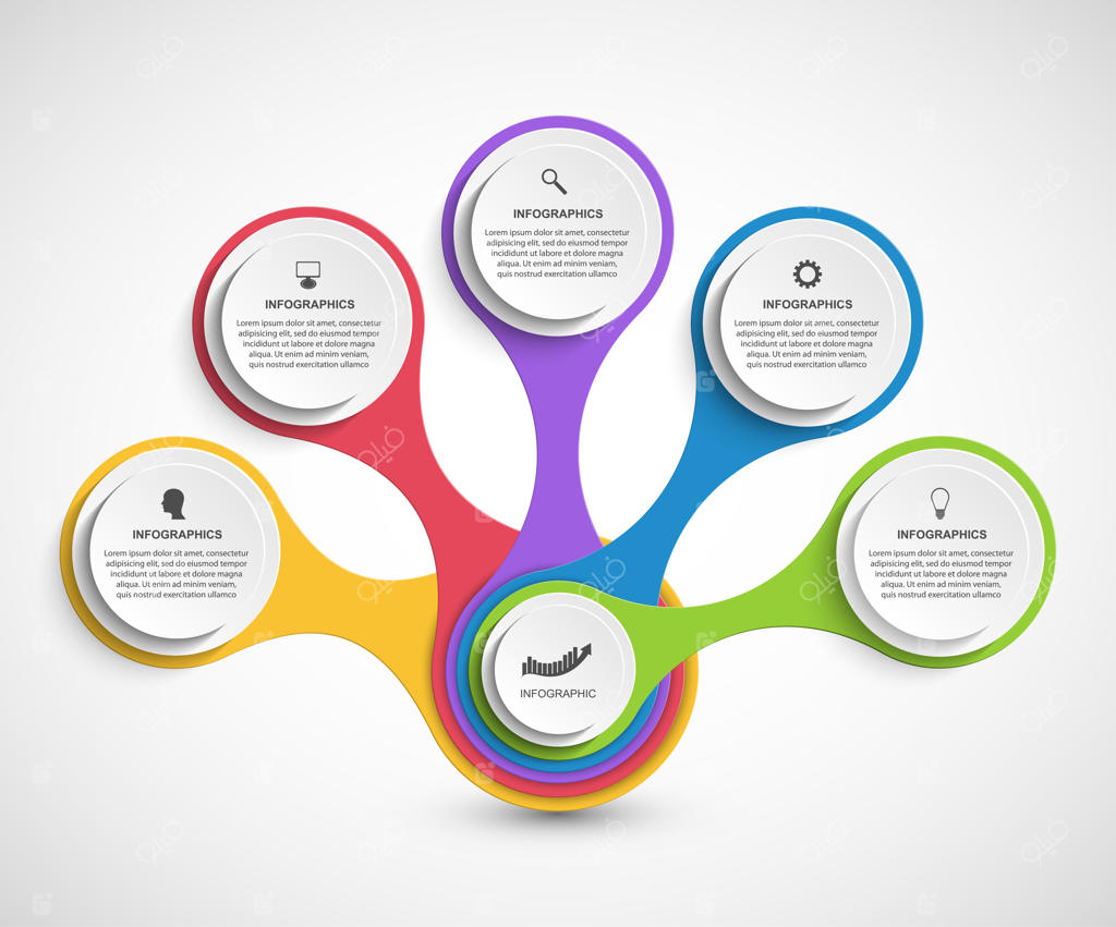 قالب اینفوگرافیک رنگارنگ