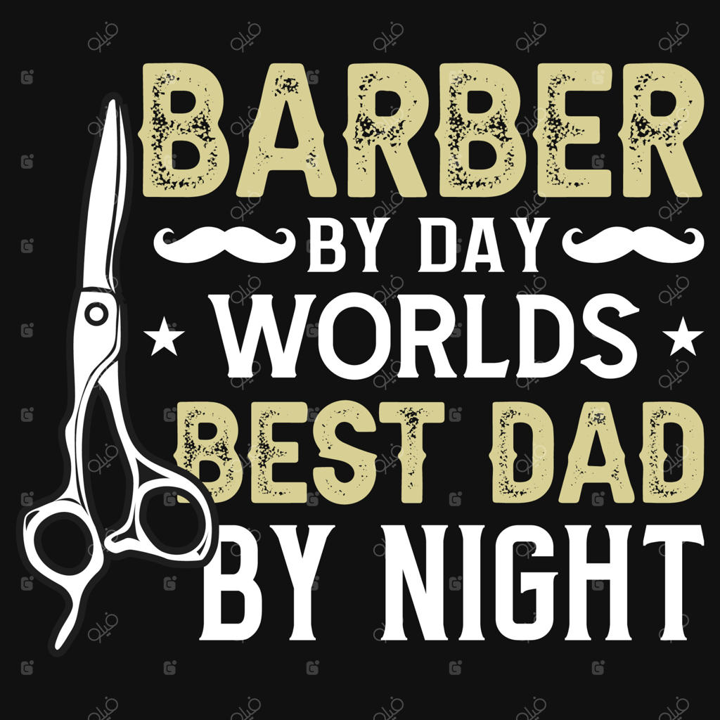 طراحی تیشرت تایپوگرافی برای پدر آرایشگر