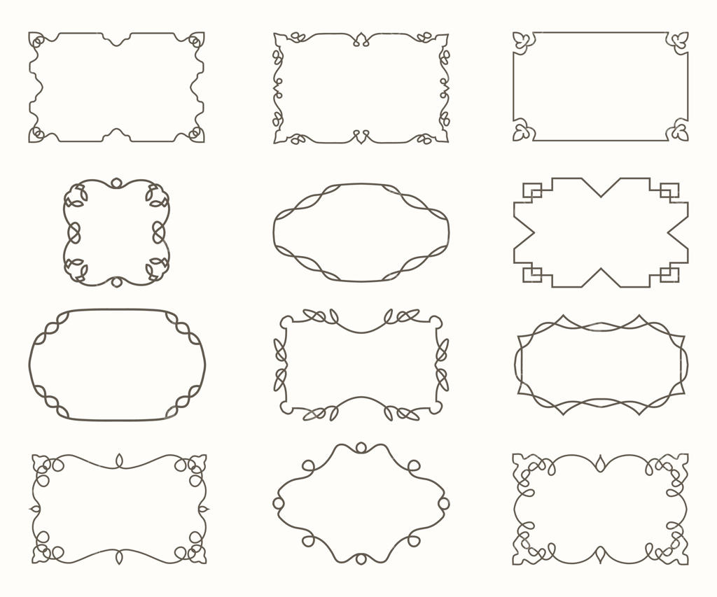 مجموعه‌ای از قاب‌ها و حاشیه‌های کلاسیک و شیک
