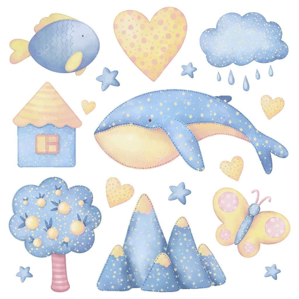 تصویرسازی آبرنگی بامزه کودکان