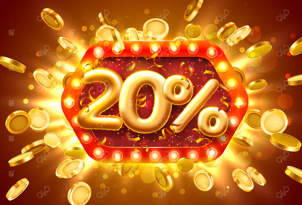 بنر حراج: ۲۰٪ تخفیف به همراه سکه‌های پرنده