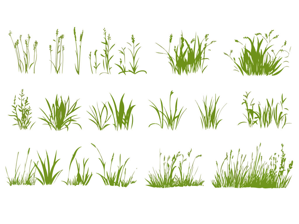 مجموعه‌ای از چمن با نوشته‌ی کلمه‌ی چمن