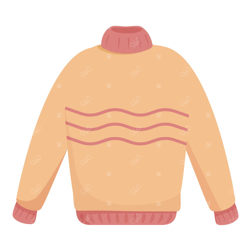 پلیور زرد با راه‌راه صورتی برای گرم ماندن در زمستان