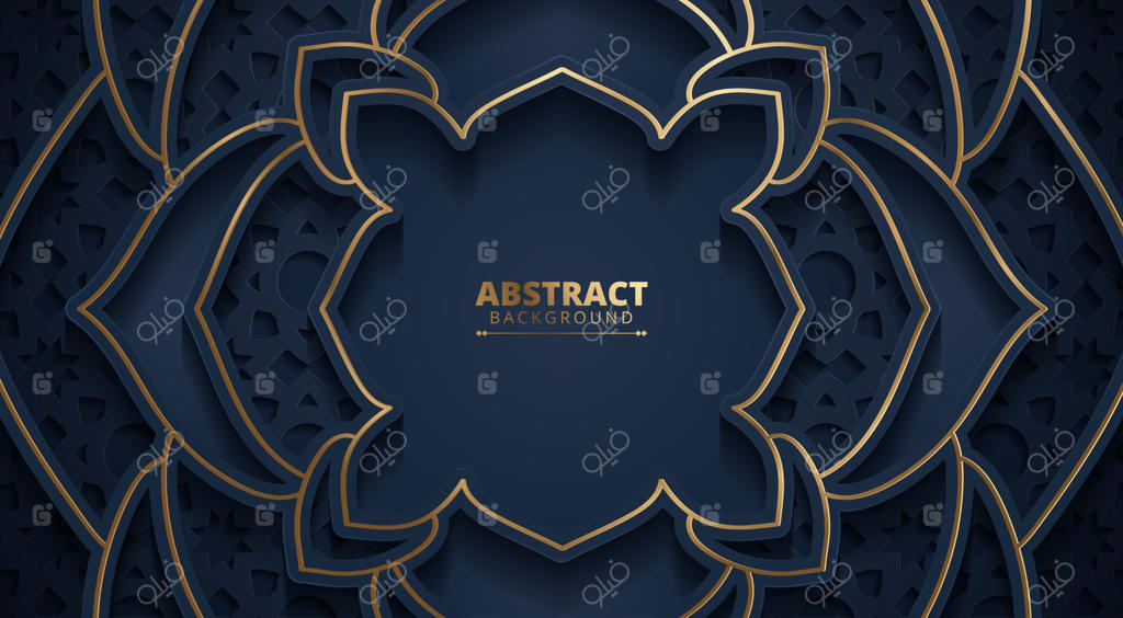 پس‌زمینه انتزاعی شرقی آبی تیره