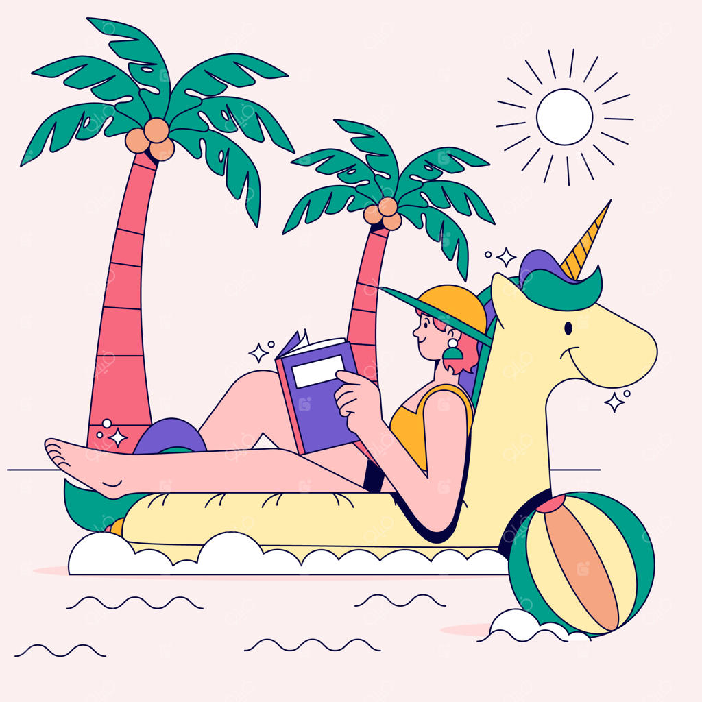 تصویری از کتاب‌های خواندنی تابستانه: زنی روی شناور یونیکورن