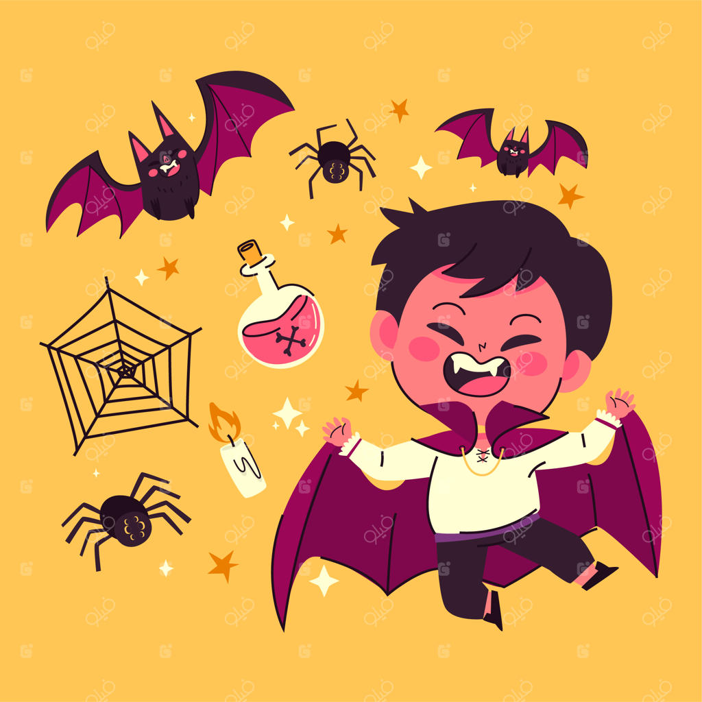 تصویرسازی دستی و بامزه هالووین