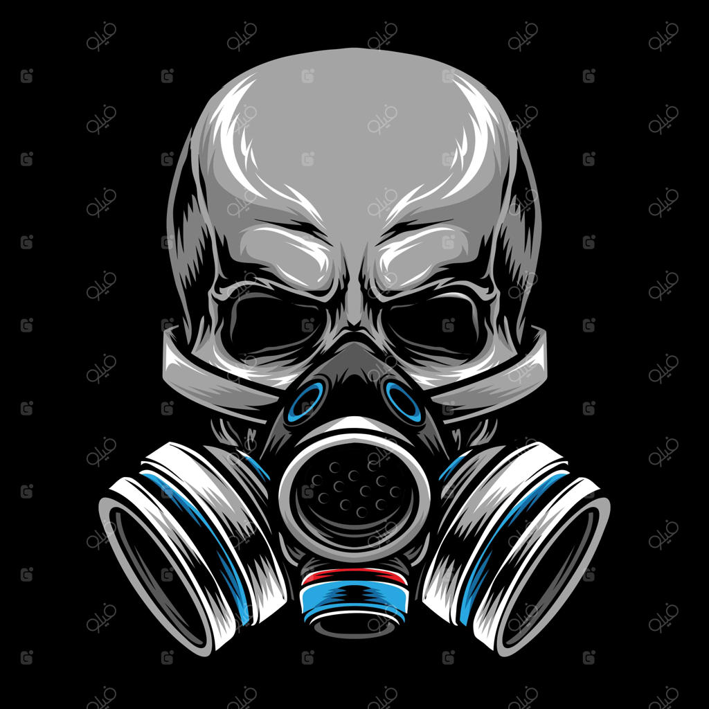 جمجمه با ماسک گاز