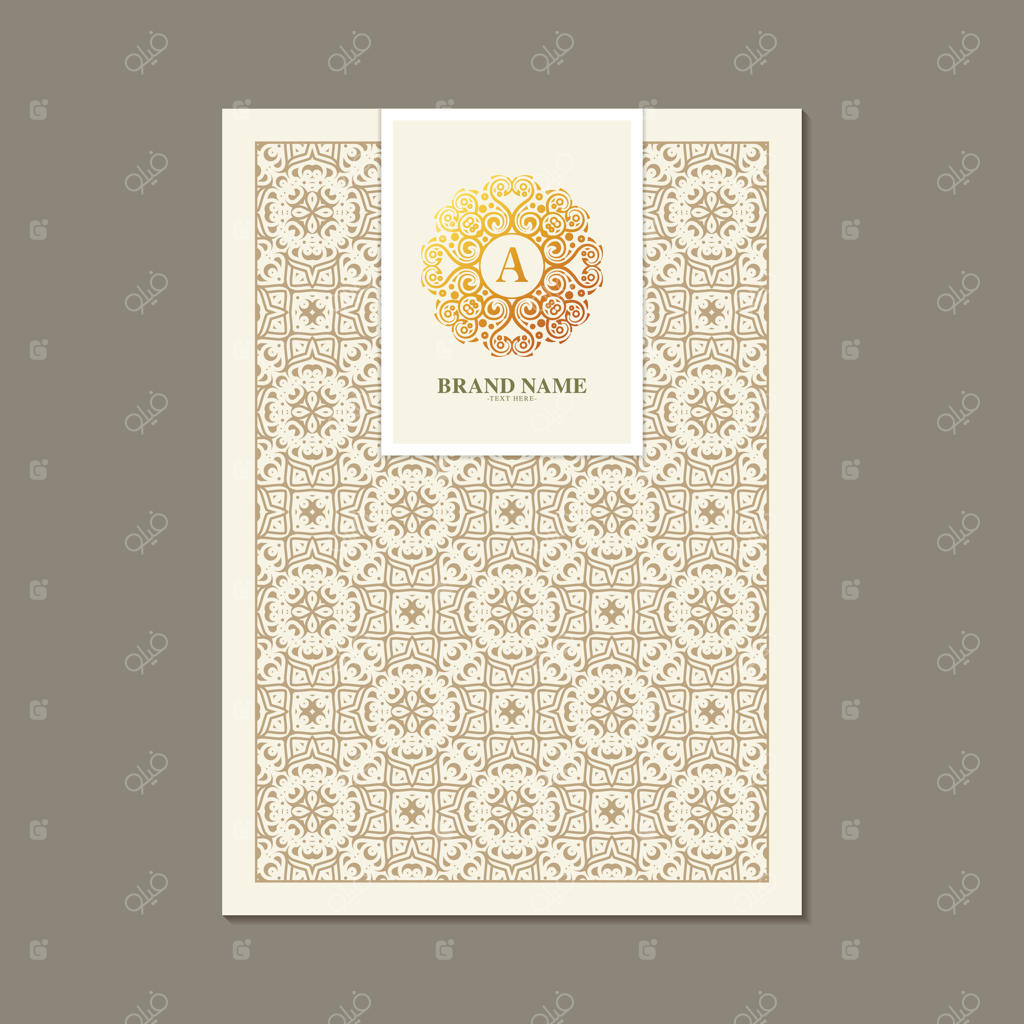حرف A طلایی شیک با قاب تزئینی و طرح گل