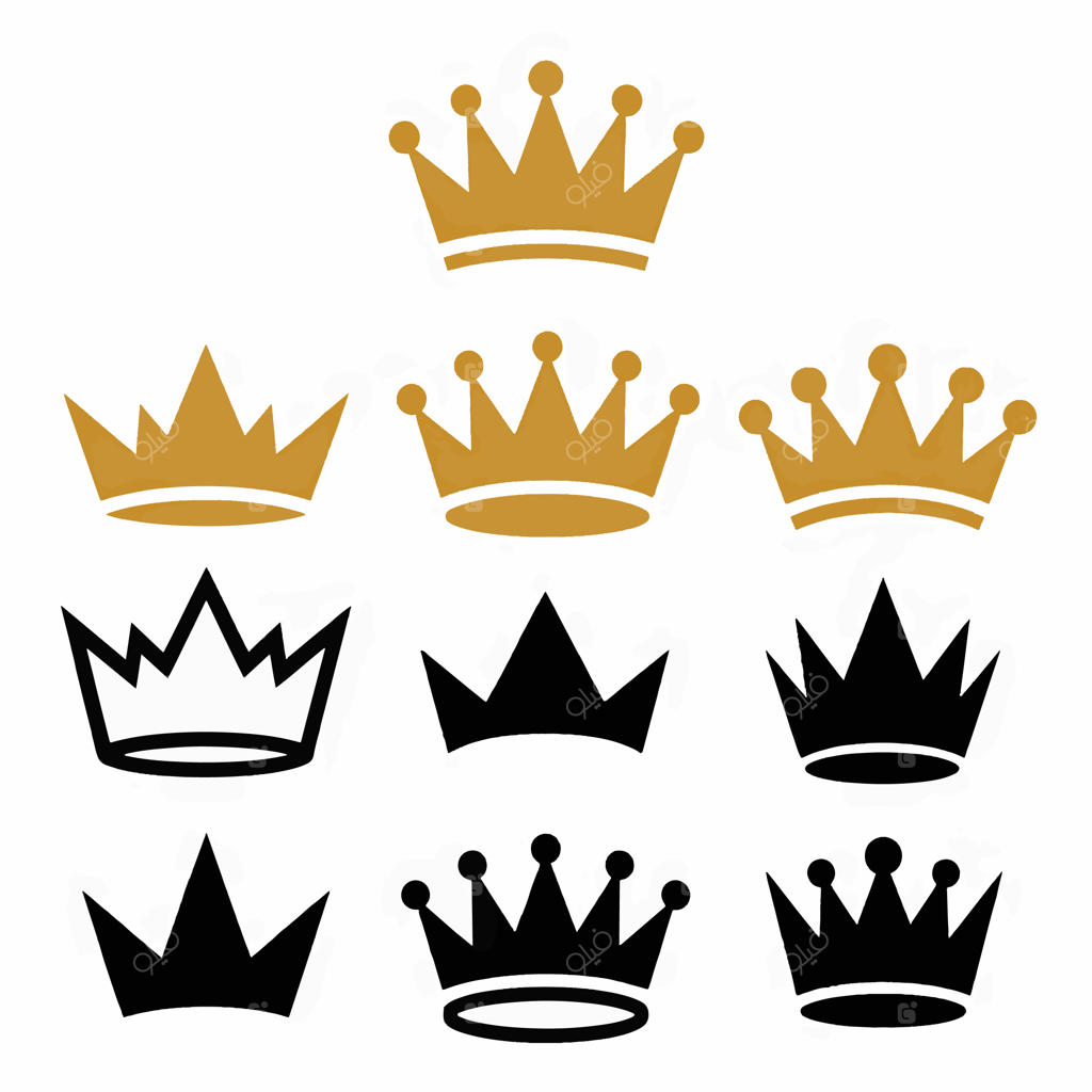 مجموعه‌ای از تاج‌ها برای پادشاه و ملکه