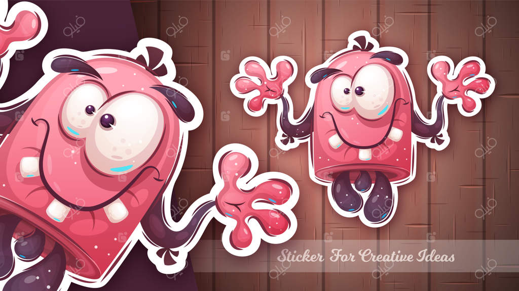 برچسب بامزه هیولای هالووینی شخصیت کارتونی