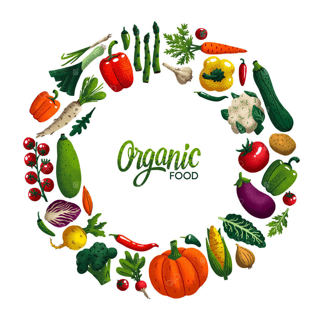 قاب دایره‌ای با سبزیجات