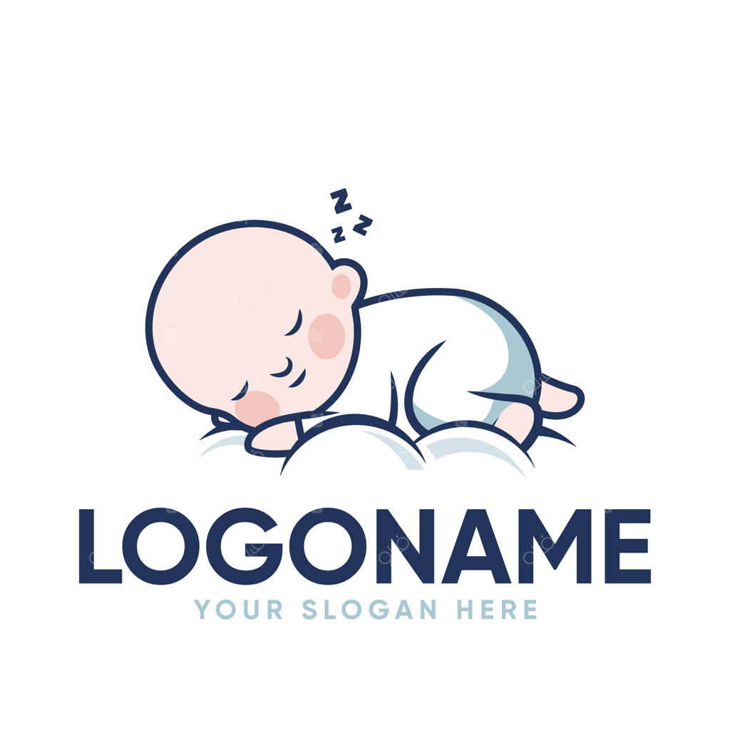 لوگوی نوزادی خوابیده بر روی ابر