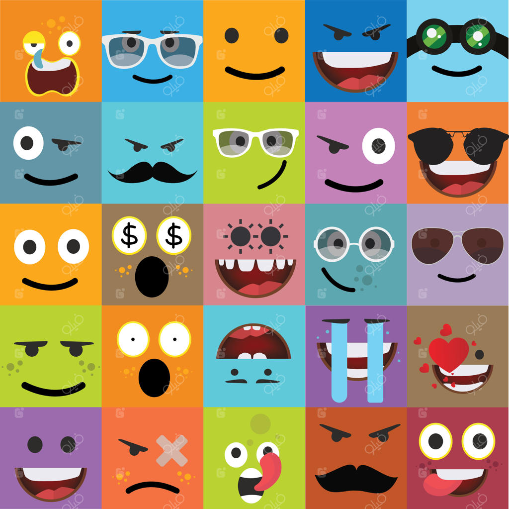وکتور حالات چهره کارتونی
