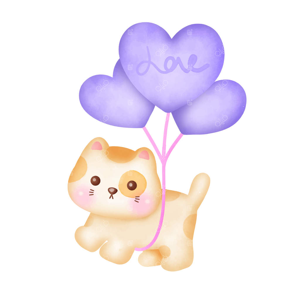 نقاشی آبرنگی با شخصیت بامزه‌ی گربه