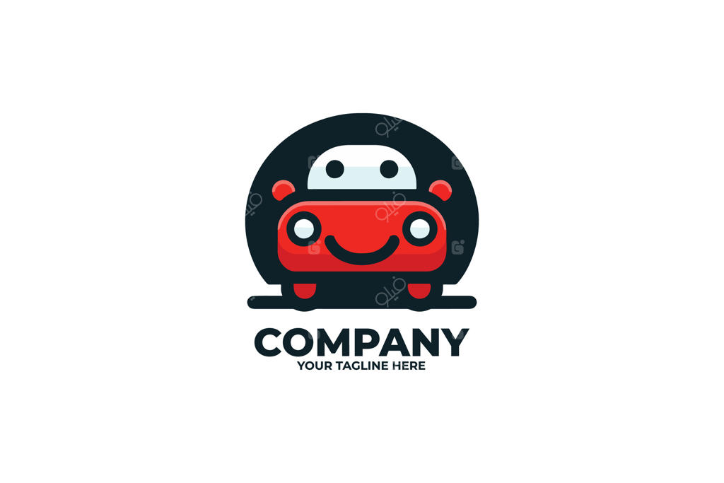 طراحی لوگوی خودرو به رنگ قرمز و مشکی