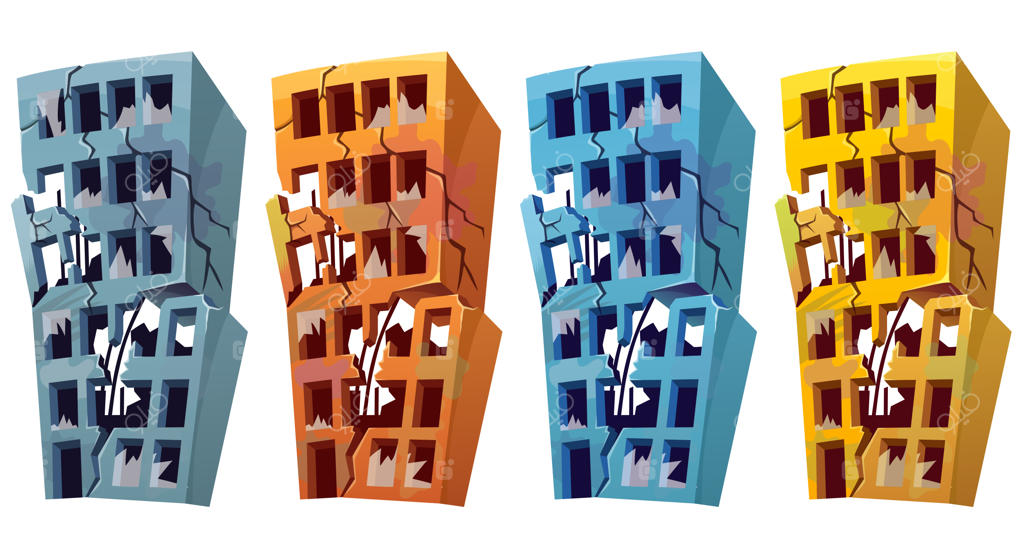 ویرانی ساختمان‌ها پس از بلایای طبیعی