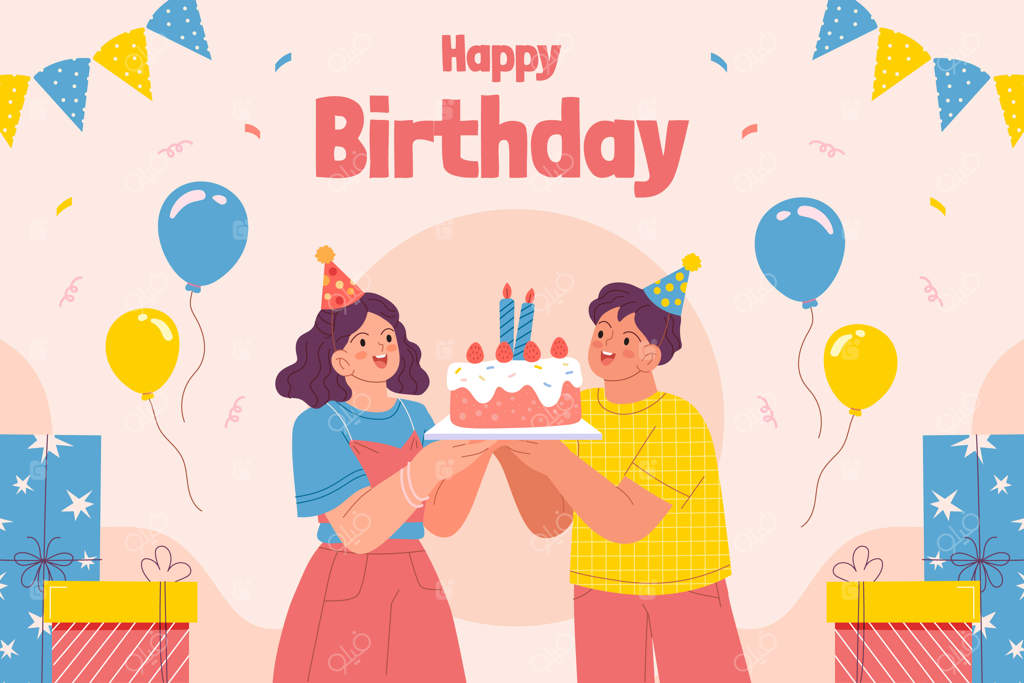 پس‌زمینه تولد ساده و شاد