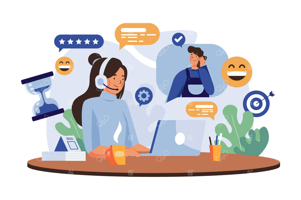 گفتگوی من با پشتیبانی: دختر جوان کمک می‌کند