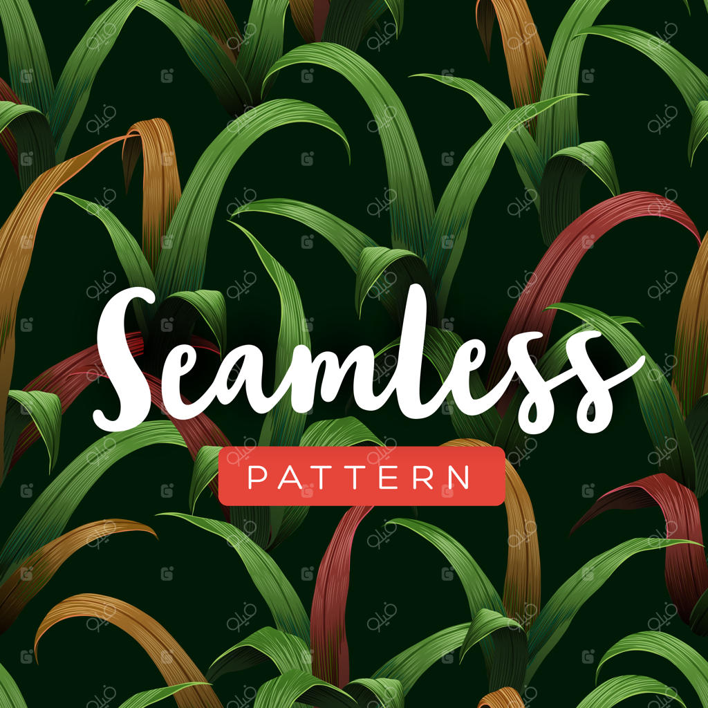 پترن روشن گرمسیری با گیاهان جنگلی - تصویر برداری وکتور