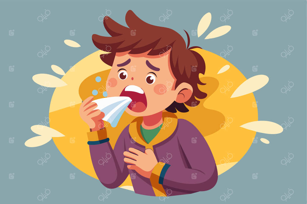 کارتون سفارشی: عطسه‌ی کودک در میان رنگ‌ها و اشکال شاداب