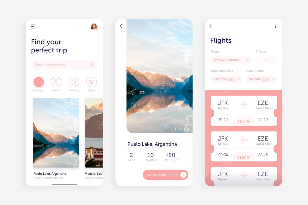 رابط کاربری اپلیکیشن رزرو سفر