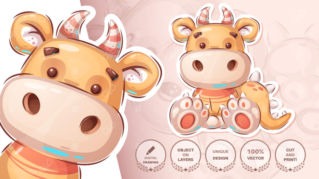 برچسب شخصیت کارتونی: هیولای بانمک دایناسور