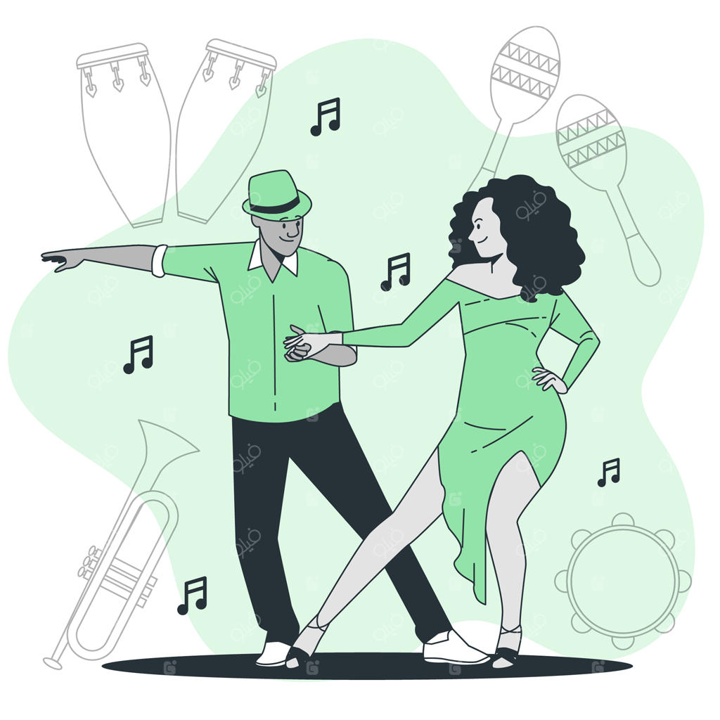 تصویرسازی مفهوم موسیقی سالسا