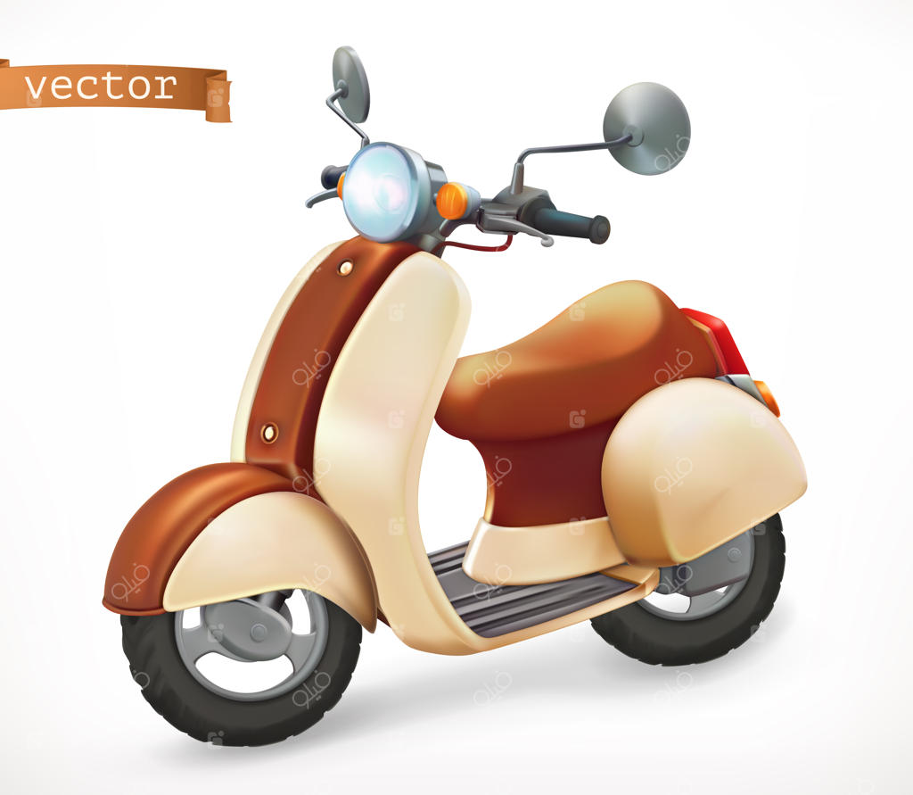 آیکون واقع‌گرایانه سه‌بعدی اسکوتر