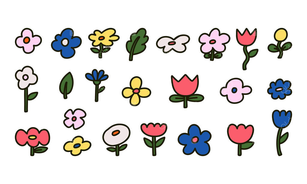 مجموعه آیکون‌های دستی گل. مجموعه‌ای از ۲۳ آیکون گل‌دست‌ساز شامل گل‌ها، گلبرگ‌ها و برگ‌های مختلف. ایده‌آل برای طراحی‌های با تم گل، باغ و طبیعت.