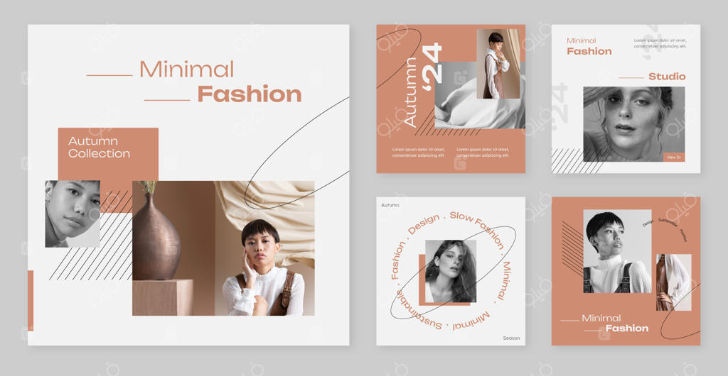 پست اینستاگرام مینیمال با تم رنگی گرادینت برای کسب‌وکار