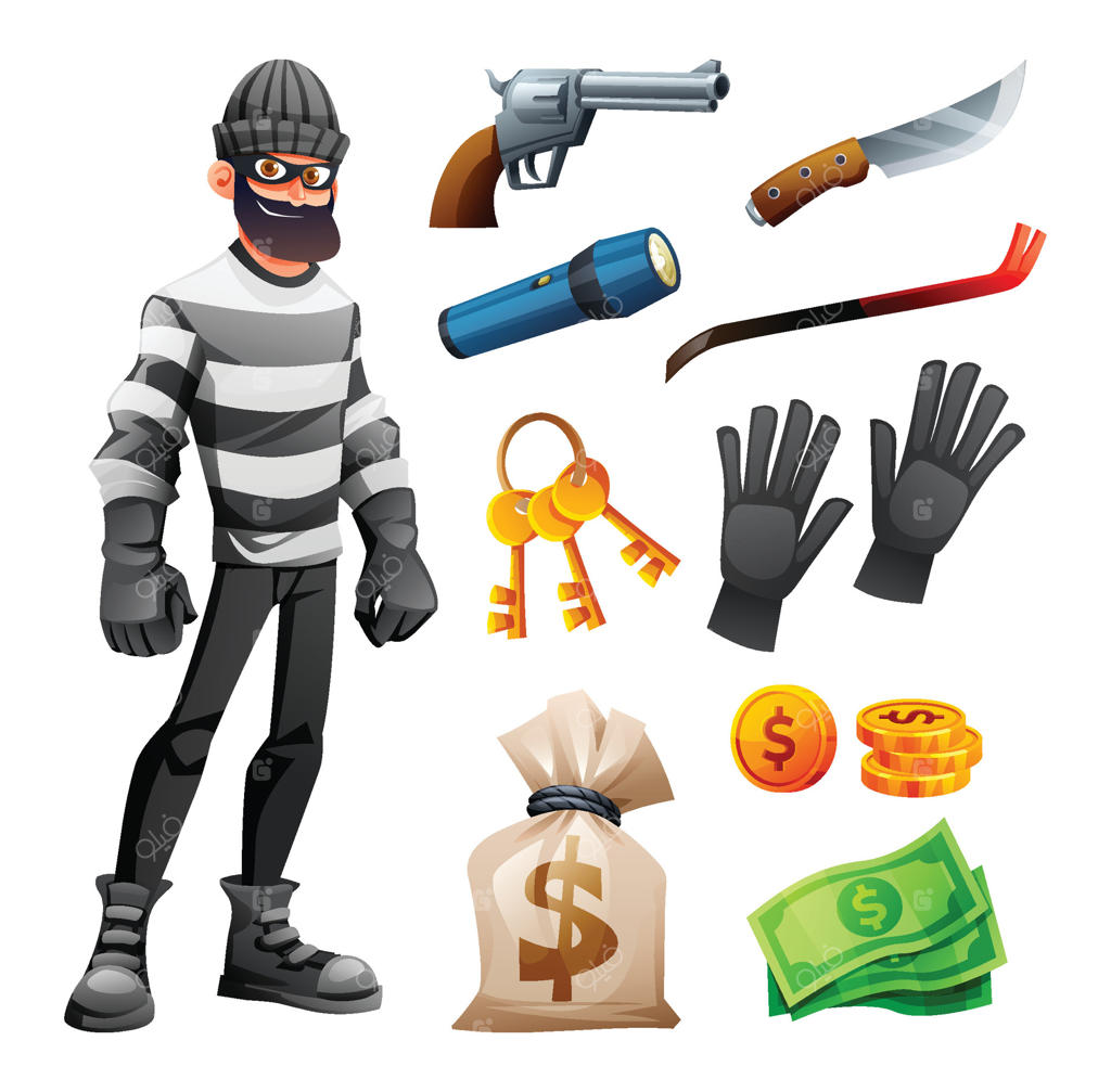 شخصیت کاریکاتوری دزد با