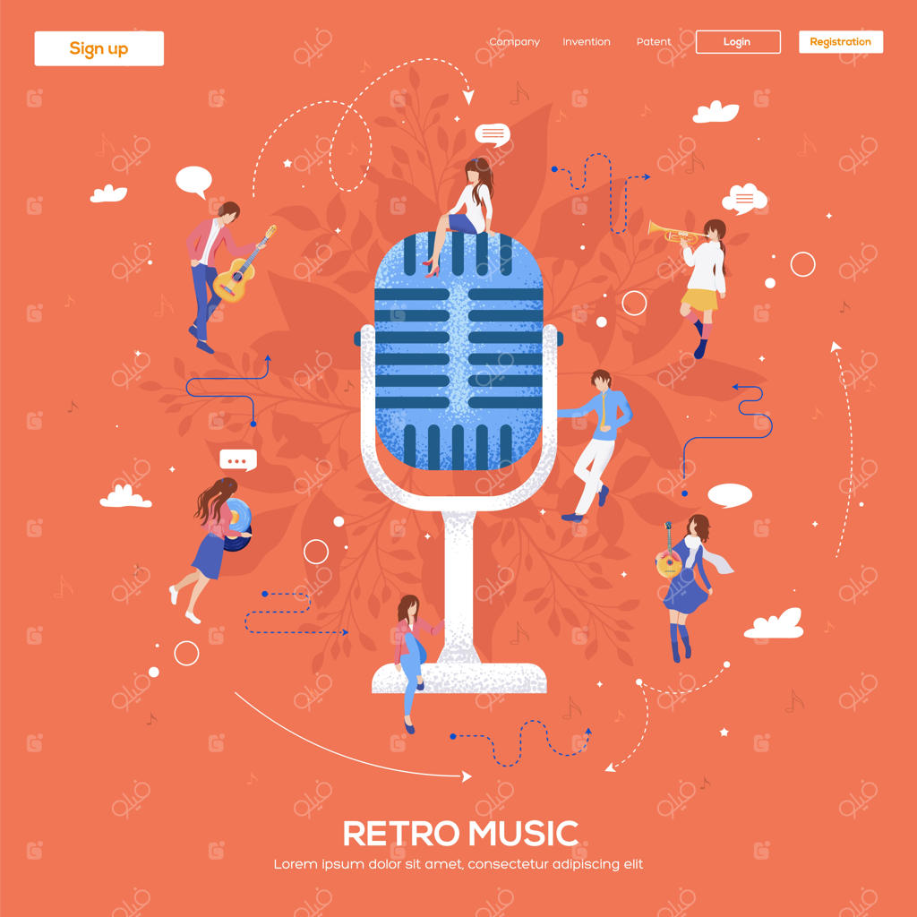 صفحه فرود موسیقی رترو