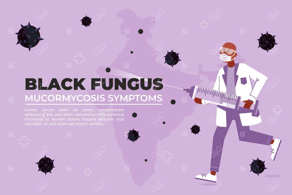 زمینه سیاه و صاف قارچ