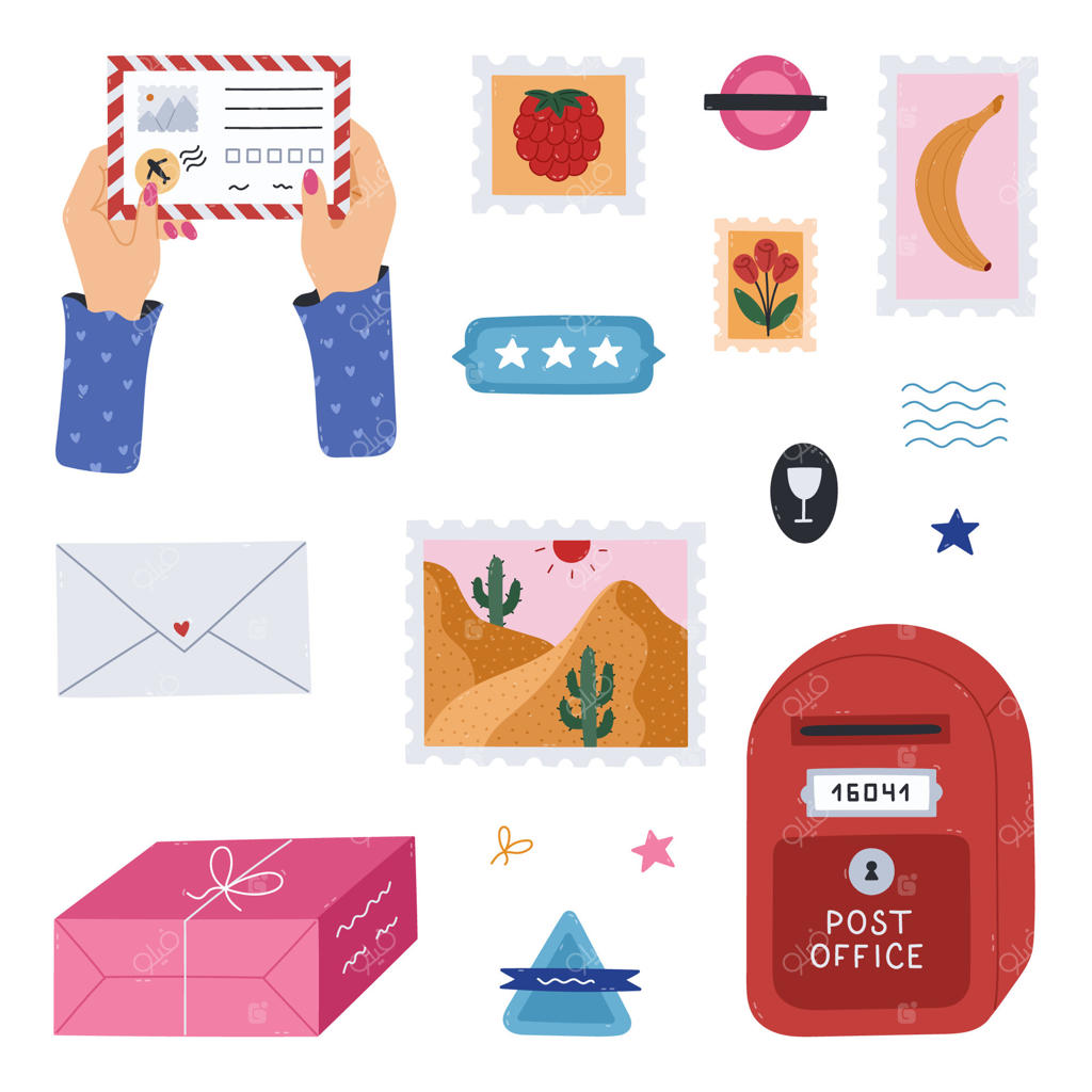 مجموعه هنری وکتورهای حرفه‌ای با موضوع پستی