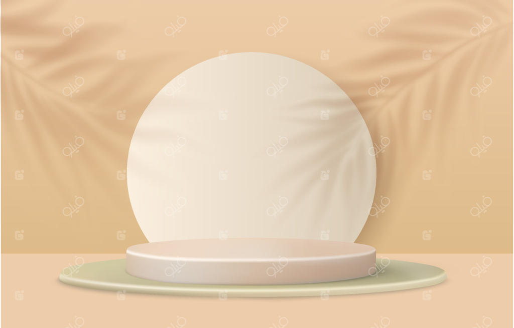 پس‌زمینه رندر سه بعدی سکوی نمایش محصول با نورپردازی