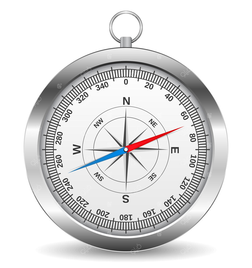 تصویر مفهومی قطب‌نما فلزی