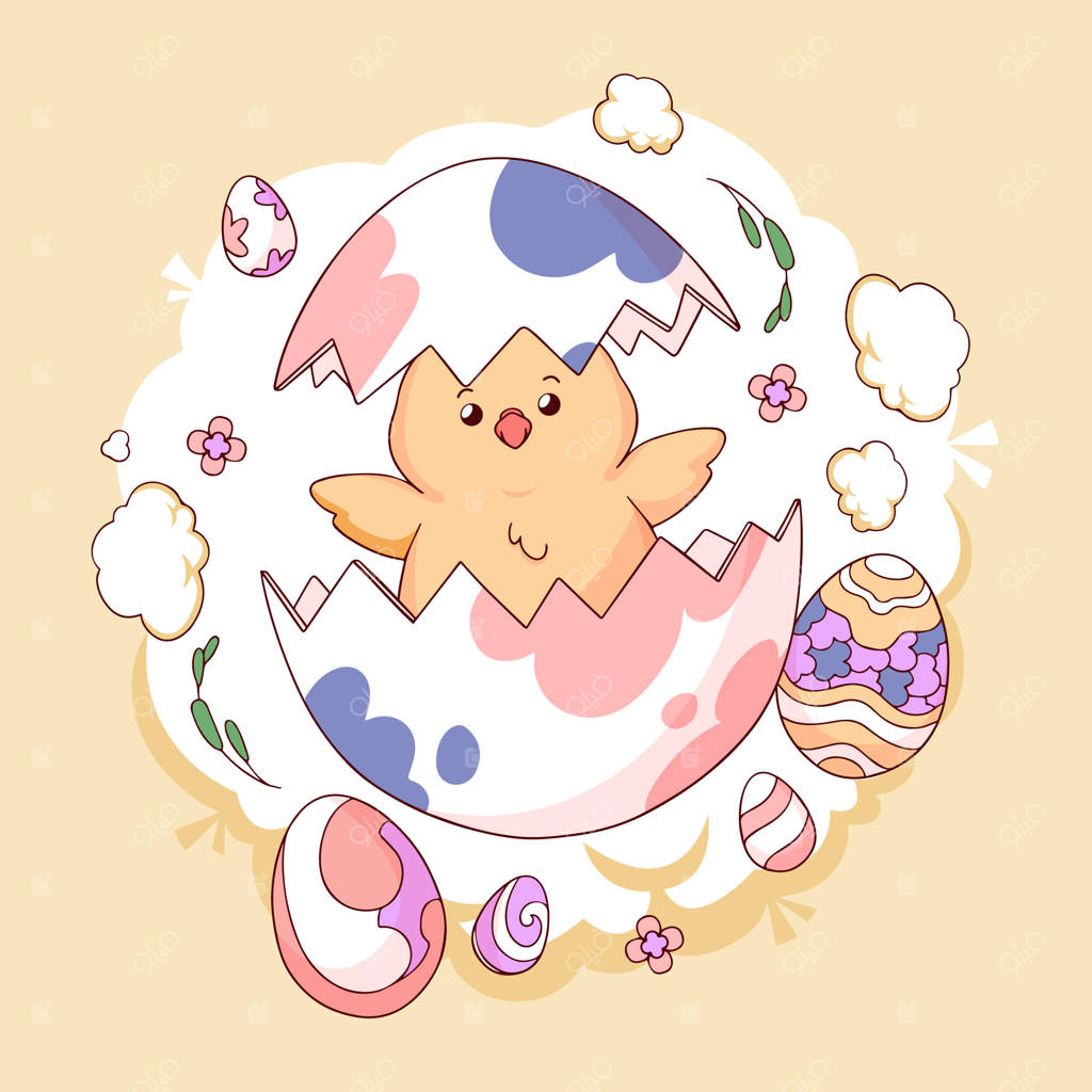 تصویرسازی جشن عید پاک با دست کشیده شده