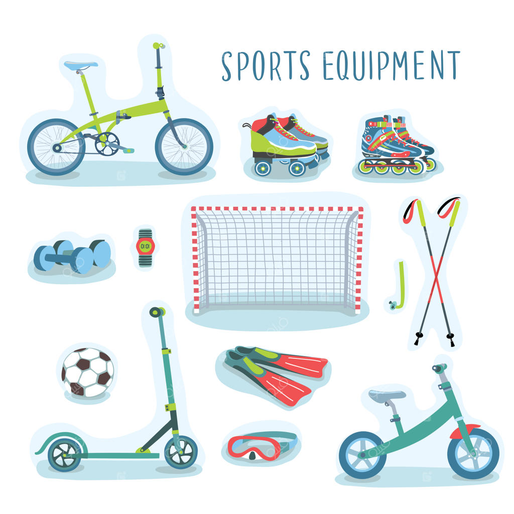 مجموعه‌ای از تصاویر تجهیزات ورزشی