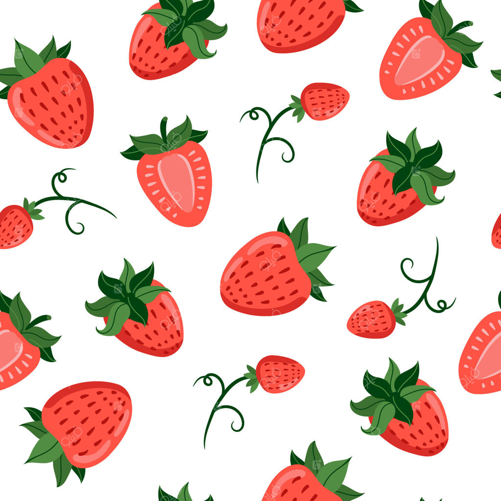 پترن زنده توت‌فرنگی برای طراحی‌های خلاقانه با کیفیت وکتور