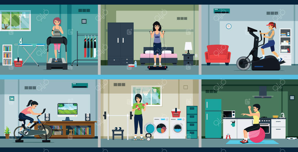خانه‌دارها با باشگاه خانگی ورزش می‌کنند