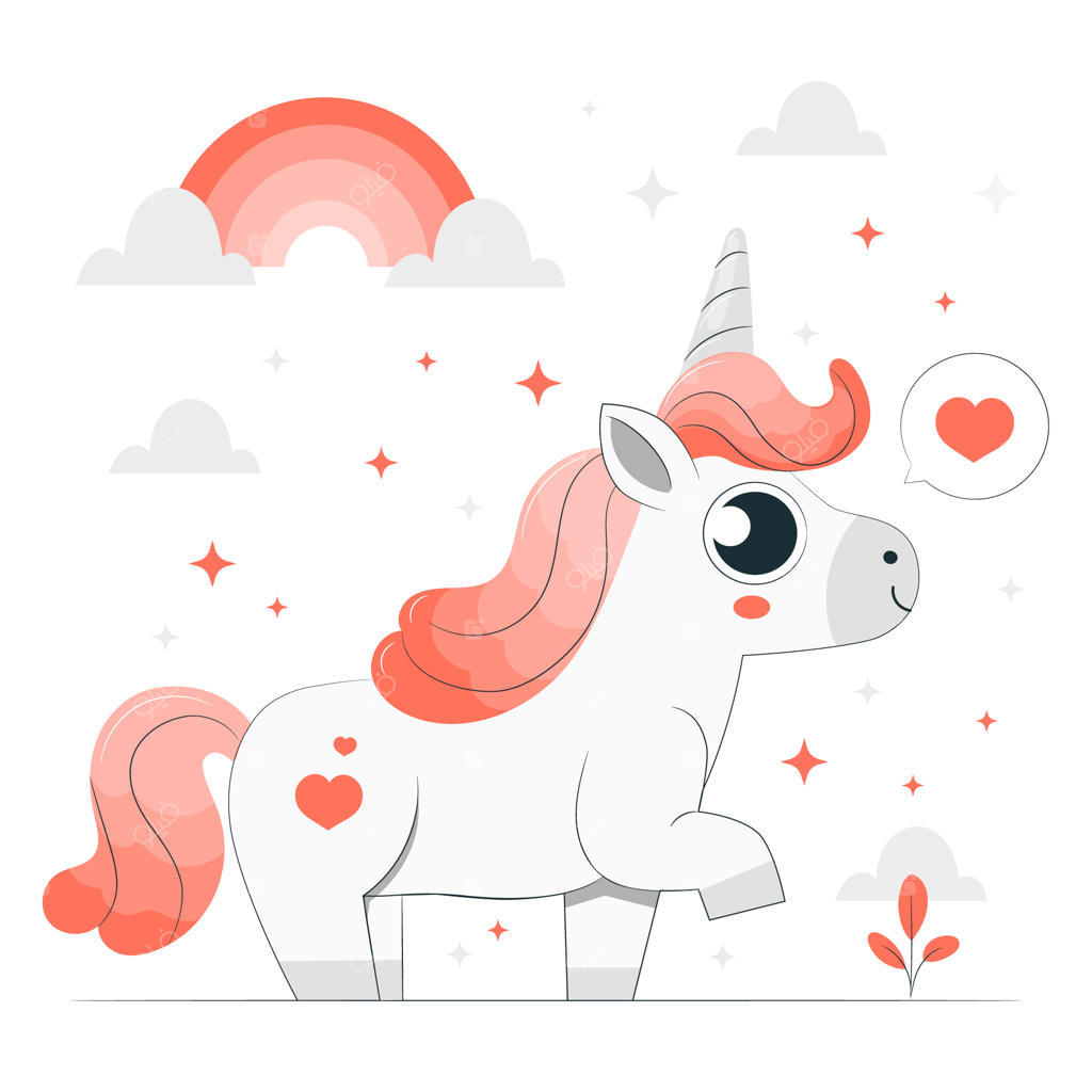 طرح مفهومی زیبا از اسب تک‌شاخ