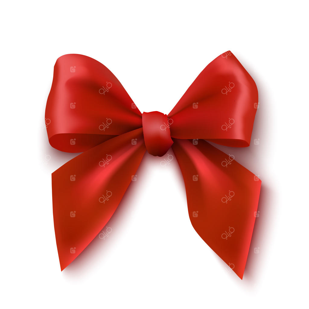 تصویر واقعی روبان قرمز بر روی پس‌زمینه سفید