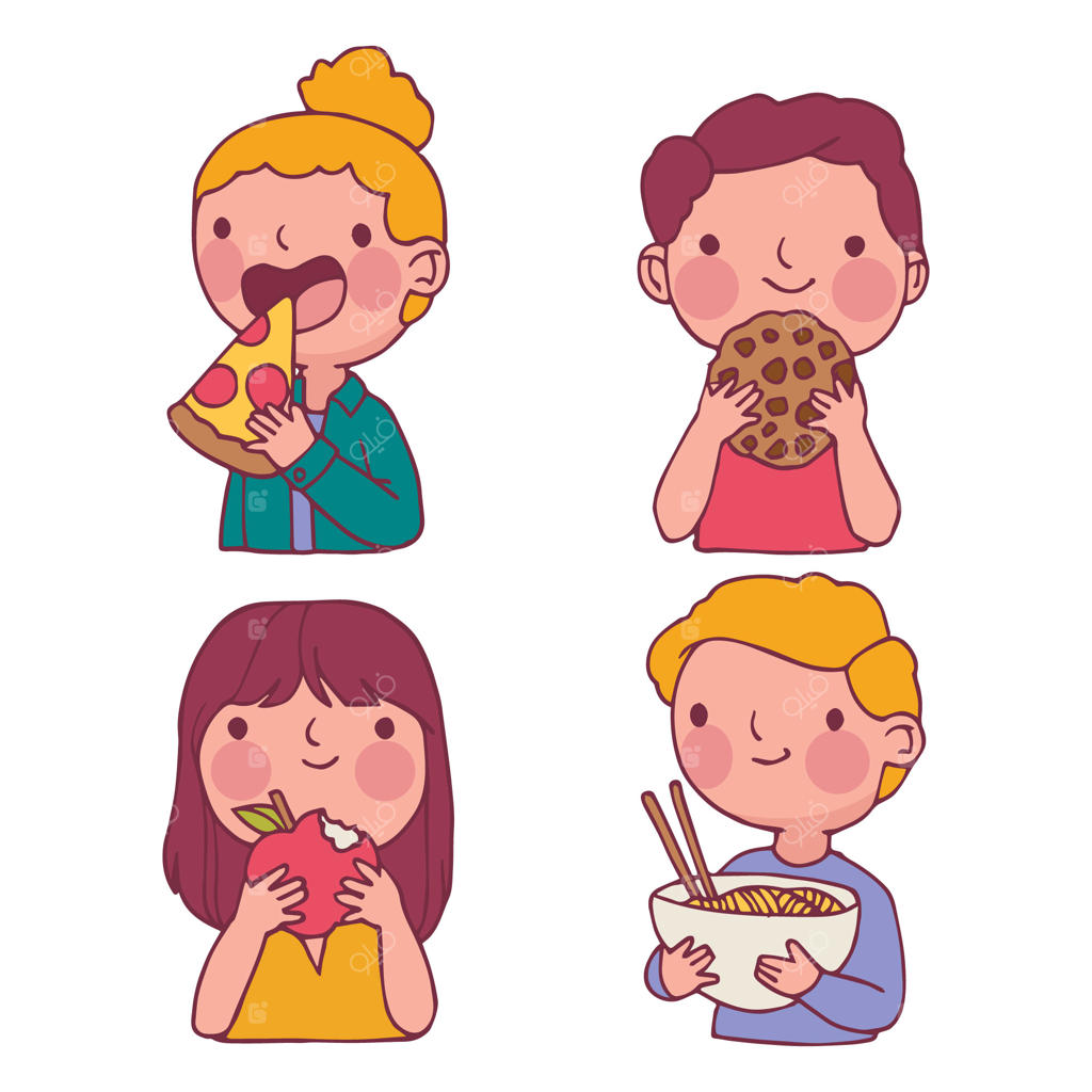 افراد با خوراکی‌ها و نوشیدنی‌های متنوع