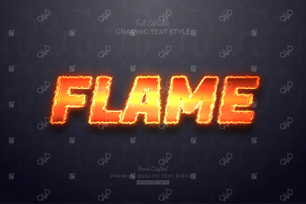 افکت متن و استایل فونت شعله آتش قابل ویرایش